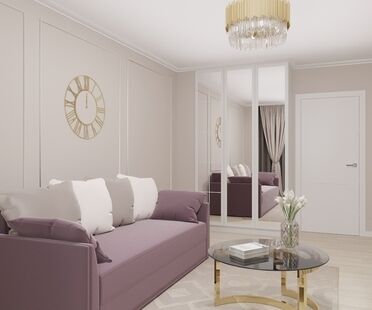 Фото № 2: Дизайн-проект двухкомнатной квартиры 69.9  м² Стиль Контемпорари для ЖК Изумрудные холмы