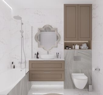 Фото № 5: Дизайн-проект двухкомнатной квартиры 69.9  м² Стиль Контемпорари для ЖК Изумрудные холмы