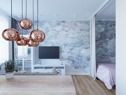 Фото № 4: Дизайн-проект однокомнатной квартиры 33.35  м² Стиль Современный для ЖК Московский