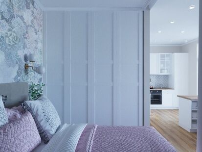 Фото № 5: Дизайн-проект однокомнатной квартиры 33.35  м² Стиль Современный для ЖК Московский