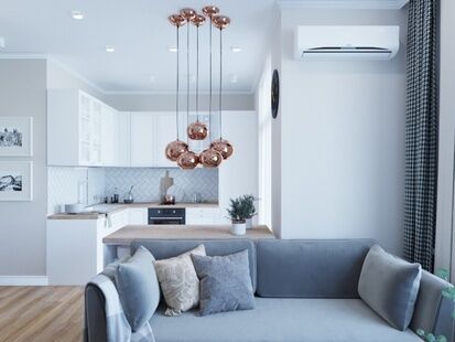 Фото № 3: Дизайн-проект однокомнатной квартиры 33.35  м² Стиль Современный для ЖК Московский