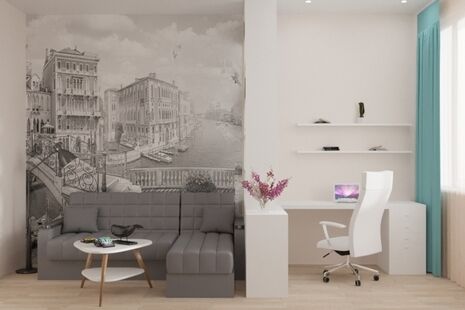 Фото № 1: Дизайн-проект двухкомнатной квартиры 60.85  м² Стиль Контемпорари для ЖК Московский