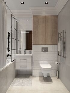 Фото № 3: Дизайн-проект однокомнатной квартиры 27.89  м² Современный стиль для ЖК Московский