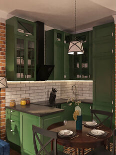 Фото № 4: Дизайн-проект трехкомнатной квартиры 70.91  м² Стиль Эклектика для ЖК ЗИЛ АРТ