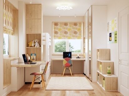 Фото № 3: Дизайн-проект трехкомнатной квартиры 41.9  м² Скандинавский стиль для ЖК Новый Петергоф