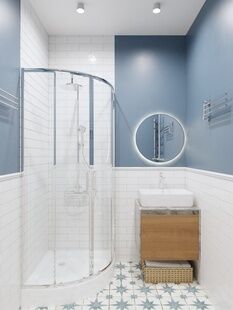 Фото № 5: Дизайн-проект трехкомнатной квартиры 41.9  м² Скандинавский стиль для ЖК Новый Петергоф