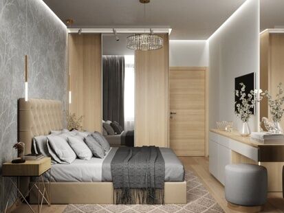 Фото № 3: Дизайн-проект двухкомнатной квартиры 58.3  м² Стиль Контемпорари для ЖК Московский Город Парк