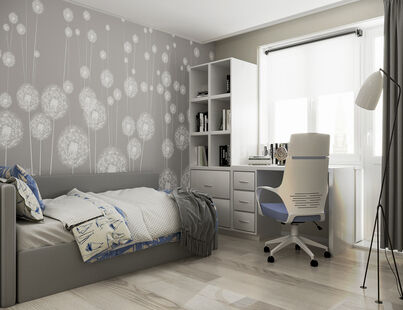 Фото № 5: Дизайн-проект двухкомнатной квартиры 46.67  м² Современный стиль для ЖК Московский