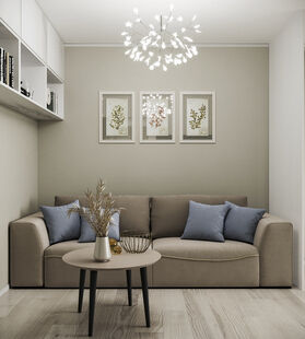 Фото № 2: Дизайн-проект двухкомнатной квартиры 46.67  м² Современный стиль для ЖК Московский