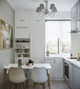 Фото № 3: Дизайн-проект двухкомнатной квартиры 46.67  м² Современный стиль для ЖК Московский