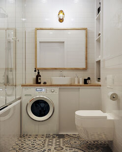 Фото № 6: Дизайн-проект двухкомнатной квартиры 46.67  м² Современный стиль для ЖК Московский