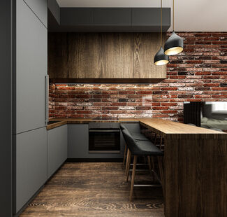 Фото № 4: Дизайн-проект квартиры-студии 30.53  м² Стиль Лофт для ЖК Хэдлайнер