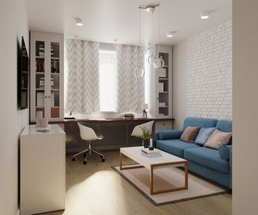 Фото № 2: Дизайн-проект однокомнатной квартиры 50.0  м² Стиль Контемпорари для ЖК Татьянин Парк