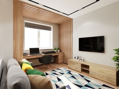 Фото № 4: Дизайн-проект однокомнатной квартиры 43.4  м² Стиль Модернизм для ЖК Михайлова 31