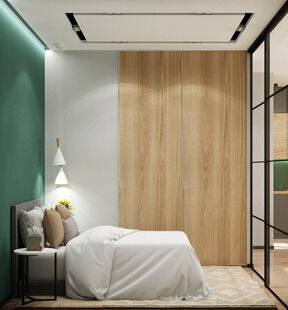 Фото № 5: Дизайн-проект однокомнатной квартиры 43.4  м² Стиль Модернизм для ЖК Михайлова 31