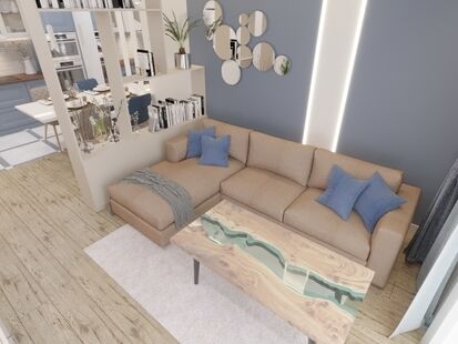 Фото № 3: Дизайн-проект квартиры-студии 26.5  м² Стиль Современный для ЖК Отрада