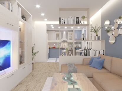 Фото № 2: Дизайн-проект квартиры-студии 26.5  м² Стиль Современный для ЖК Отрада