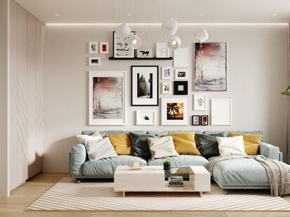 Фото № 1: Дизайн-проект двухкомнатной квартиры 68.0  м² стиль Модернизм для ЖК Микрорайон Центральный