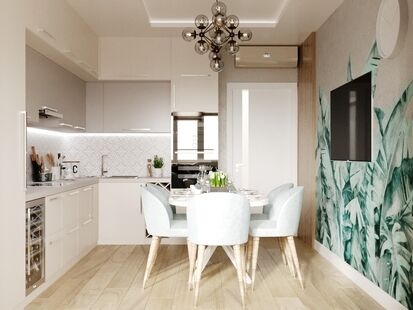 Фото № 6: Дизайн-проект двухкомнатной квартиры 68.0  м² стиль Модернизм для ЖК Микрорайон Центральный