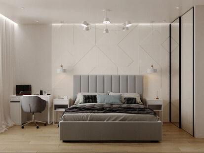 Фото № 2: Дизайн-проект двухкомнатной квартиры 68.0  м² стиль Модернизм для ЖК Микрорайон Центральный