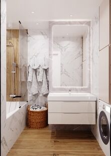 Фото № 3: Дизайн-проект двухкомнатной квартиры 68.0  м² стиль Модернизм для ЖК Микрорайон Центральный