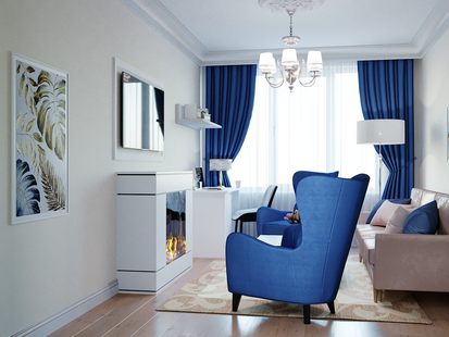 Фото № 1: Дизайн-проект двухкомнатной квартиры 62.3  м² Стиль Американская классика для ЖК Белые ночи