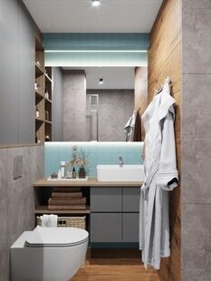 Фото № 5: Дизайн-проект двухкомнатной квартиры 36.38  м² Современный стиль для ЖК Московский