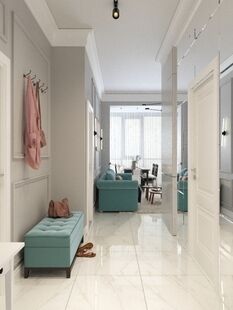 Фото № 6: Дизайн-проект двухкомнатной квартиры 42.58  м² стиль Модернизм для ЖК Московский