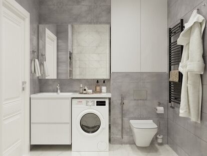 Фото № 3: Дизайн-проект двухкомнатной квартиры 42.58  м² стиль Модернизм для ЖК Московский