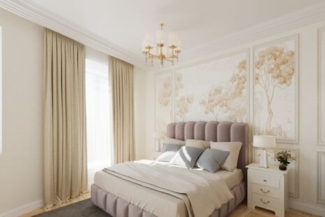 Фото № 2: Дизайн-проект четырехкомнатной квартиры 105.66  м² Стиль Современная классика для ЖК Виноградный