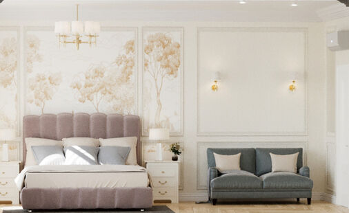 Фото № 4: Дизайн-проект четырехкомнатной квартиры 105.66  м² Стиль Современная классика для ЖК Виноградный