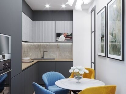 Фото № 2: Дизайн-проект двухкомнатной квартиры 56.71  м² стиль Модернизм для ЖК Московский