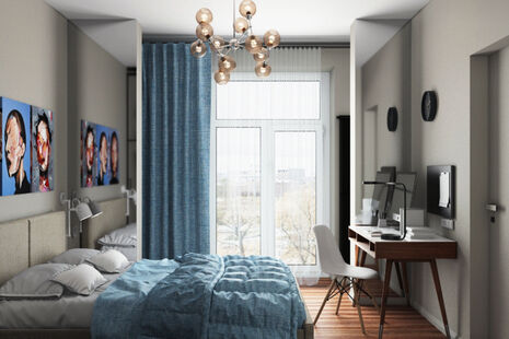 Фото № 3: Дизайн-проект двухкомнатной квартиры 45.83  м² Скандинавский стиль для ЖК в г. Оренбург