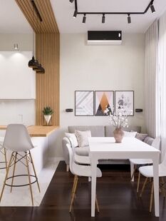 Фото № 4: Дизайн-проект трехкомнатной квартиры 60.31  м² стиль Модернизм для ЖК Ясный