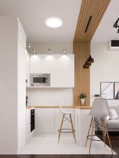 Фото № 5: Дизайн-проект трехкомнатной квартиры 60.31  м² стиль Модернизм для ЖК Ясный