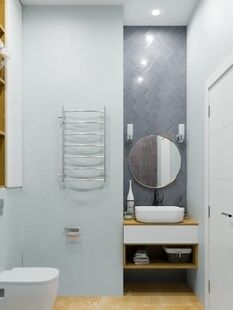 Фото № 6: Дизайн-проект трехкомнатной квартиры 60.31  м² стиль Модернизм для ЖК Ясный