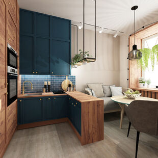 Фото № 1: Дизайн-проект двухкомнатной квартиры 63.6  м² Стиль Эклектика для ЖК Эдельвейс