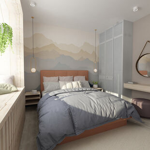 Фото № 6: Дизайн-проект двухкомнатной квартиры 63.6  м² Стиль Эклектика для ЖК Эдельвейс