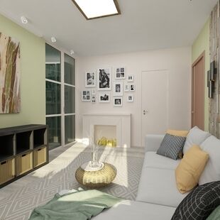 Фото № 5: Дизайн-проект двухкомнатной квартиры 63.6  м² Стиль Эклектика для ЖК Эдельвейс