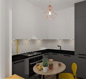 Фото № 5: Дизайн-проект однокомнатной квартиры 38.67  м² Стиль Фьюжн для ЖК Московский