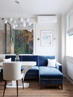 Фото № 1: Дизайн-проект двухкомнатной квартиры 53.01  м² стиль Модернизм для ЖК Москвичка