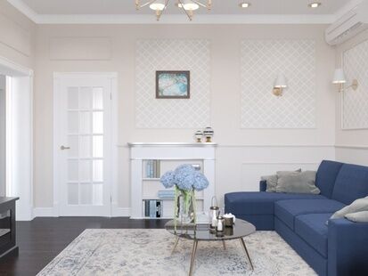 Фото № 6: Дизайн-проект трехкомнатной квартиры 94.1  м² Стиль Американская классика для ЖК Донской Олимп