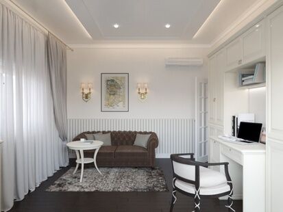 Фото № 3: Дизайн-проект трехкомнатной квартиры 94.1  м² Стиль Американская классика для ЖК Донской Олимп