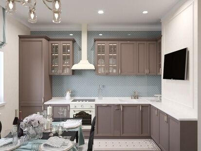 Фото № 4: Дизайн-проект трехкомнатной квартиры 94.1  м² Стиль Американская классика для ЖК Донской Олимп