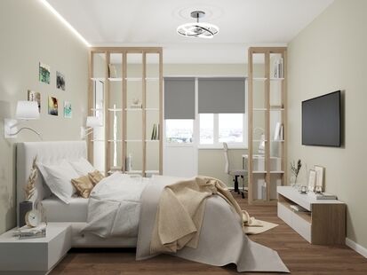 Фото № 2: Дизайн-проект двухкомнатной квартиры 55.27  м² стиль Модернизм для ЖК Новое Марфино