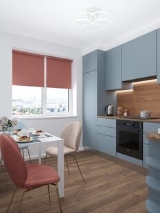 Фото № 3: Дизайн-проект двухкомнатной квартиры 55.27  м² стиль Модернизм для ЖК Новое Марфино