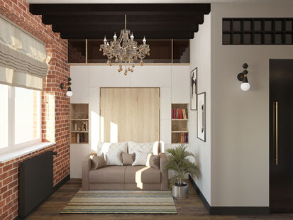 Фото № 2: Дизайн-проект квартиры-студии 28.6  м² Стиль Лофт для ЖК Веллтон Парк