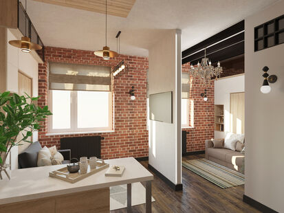 Фото № 5: Дизайн-проект квартиры-студии 28.6  м² Стиль Лофт для ЖК Веллтон Парк