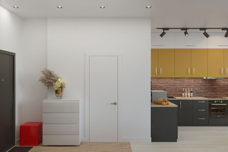 Фото № 6: Дизайн-проект квартиры-студии 35.76  м² Стиль Лофт для ЖК Невский