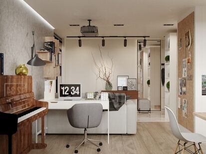 Фото № 4: Дизайн-проект трехкомнатной квартиры 62.9  м² Стиль Эклектика для ЖК Московский